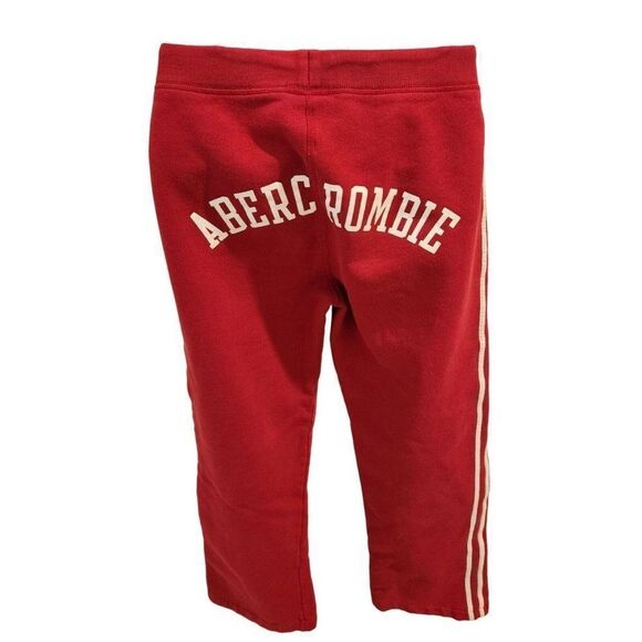 Vintage 90s Y2K Abercrombie Red White Striped Sweatpants XS Workout Track Pants - Picture 1 of 5